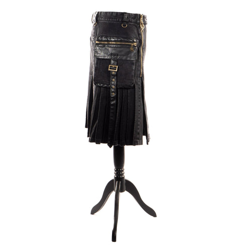 SiaLinda for Men: Herrenrock Torak, Kilt Stil, große Taschen, Baumwolle, schwarz - SiaLinda.com